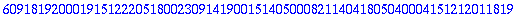 6091819200019151222051800230914190015140500082114041805040004151212011819