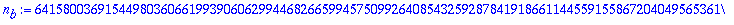 n[b] := 641580036915449803606619939060629944682665994575099264085432592878419186611445591558672040495653618294575088108180453355447