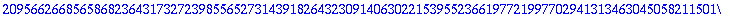 20956626685658682364317327239855652731439182643230914063022153955236619772199770294131346304505821150199808072949016950658