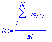 R := sum(m[i]*r[i],i = 1 .. N)/M