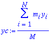 yc := sum(m[i]*y[i],i = 1 .. N)/M